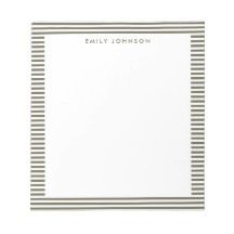 Minimalist Olive Green Stripes Monogram
