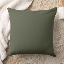 Minimalist Olive Green Throw Pillow