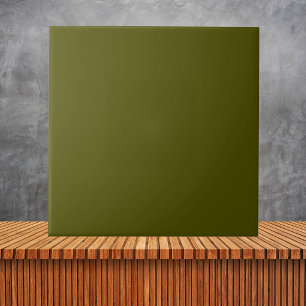 Minimalist Olive Moss Green Plain Simple Colour  Tile