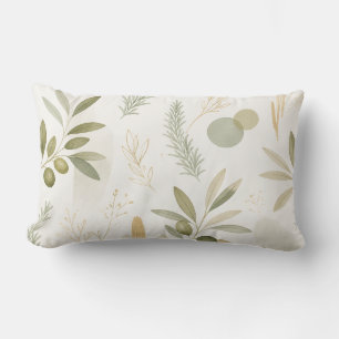 Minimalist Olive & Rosemary Botanical Pillow