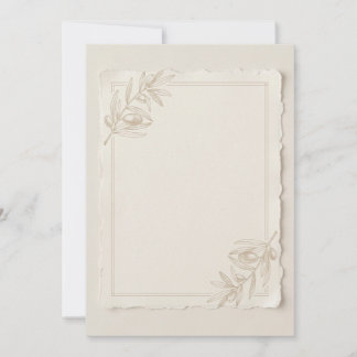 Minimalist Olive Wedding Details Card | Handmade 