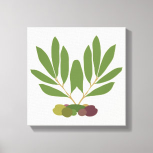 Minimalist Olives and Branches. Canvas Print