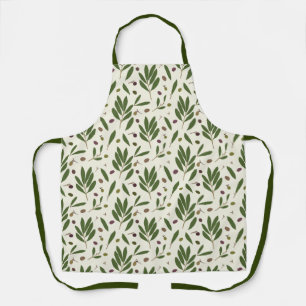 Minimalist Olives and Branches - seamless pattern. Apron