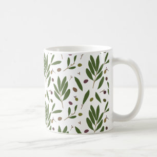 Minimalist Olives and Branches - seamless pattern Coffee Mug