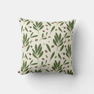 Minimalist Olives and Branches - seamless pattern. Cushion
