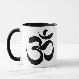 Minimalist Om Sanskrit Symbol Meditation Design Mug