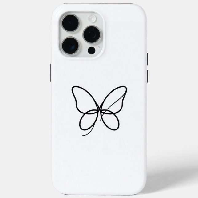 Minimalist One Line Butterfly iPhone Case (Back)
