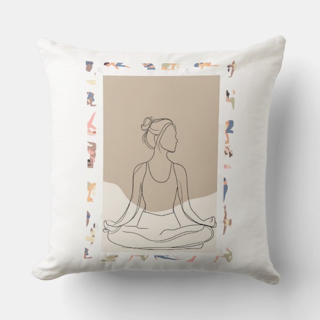 Minimalist One Line Woman Portrait Cushion (Front)
