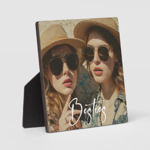Minimalist One Photo Besties Friendship Plaque