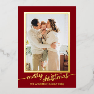 Minimalist One Photo Script Merry Christmas