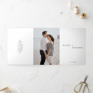 Minimalist Online RSVP Photo Modern Timeless Tri-Fold Card
