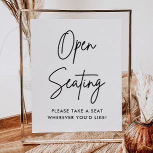 Minimalist Open Seating Sign, Find Your Seat Poster