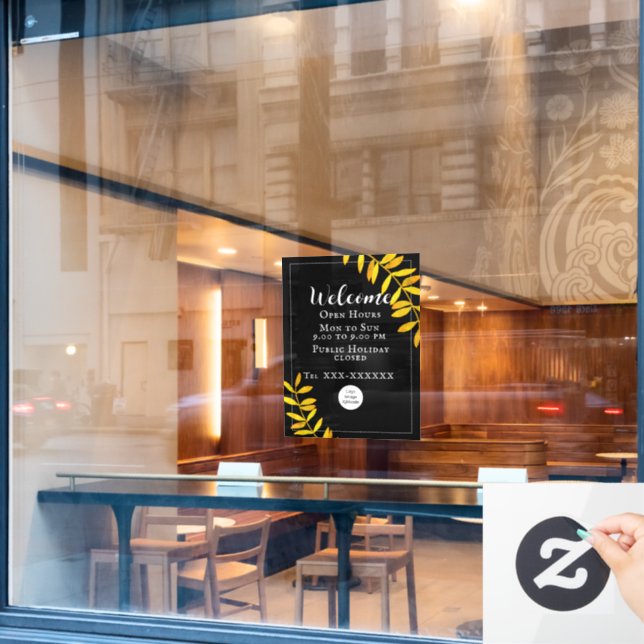 Minimalist Opening Hours (Cafe Window)