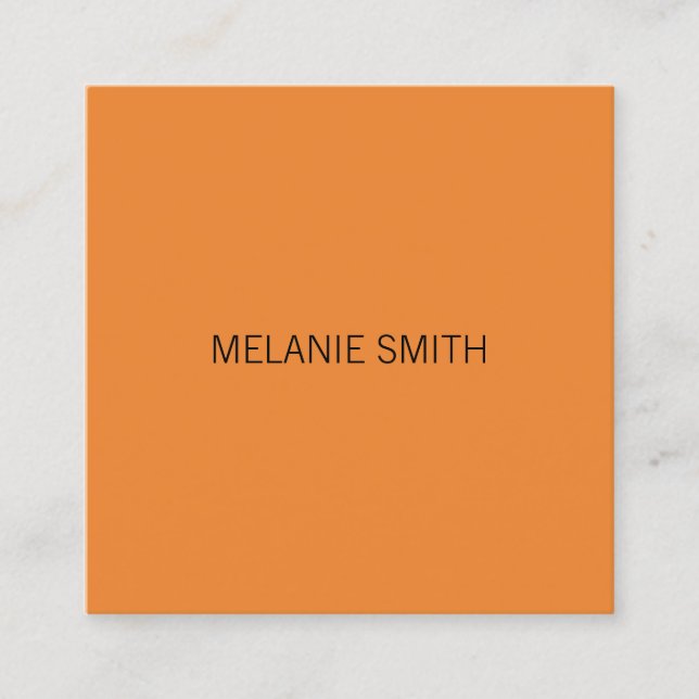 Minimalist / Oragne Square Business Card (Front)