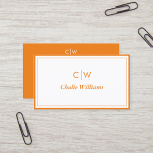 Minimalist Orange, 2 Borders Business Card
