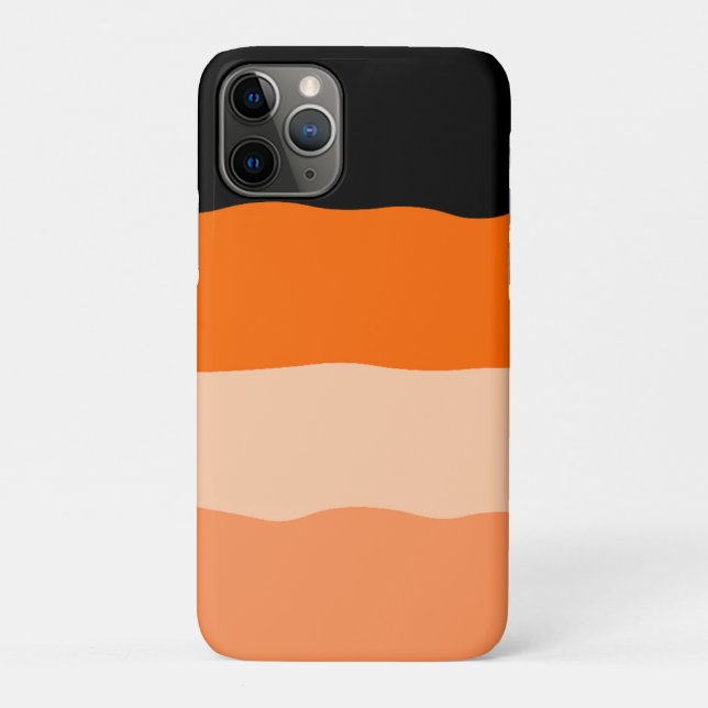 Minimalist Orange and Black Wavy Stripes Case-Mate iPhone Case (Back)