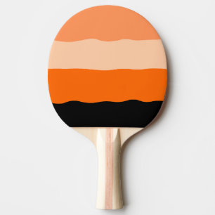 Minimalist Orange and Black Wavy Stripes Ping Pong Paddle