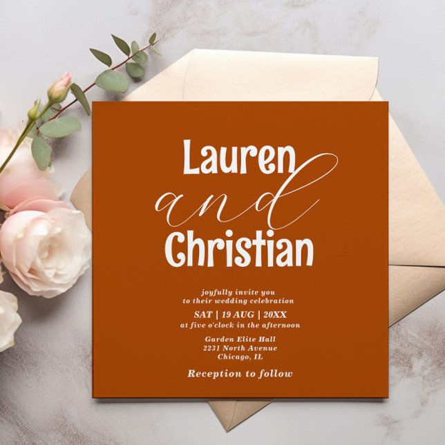 Minimalist Orange Burnt Scripture Wedding  (Creator Uploaded)