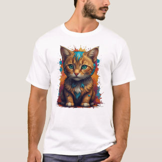 Minimalist Orange Cat Cosy Style T-Shirt