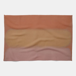 Minimalist Orange Colour Field Abstract Blocks Tea Towel