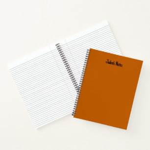 Minimalist Orange Cover Personal Name Writing Notebook