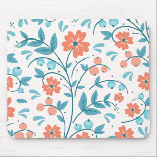 Minimalist orange flower mouse pad