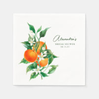 Minimalist Orange Fruit Botanical Bridal Shower