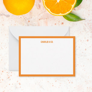 Minimalist Orange, Single Border, Personalise Card