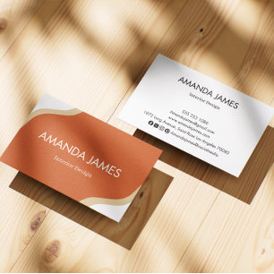 Minimalist orange terracotta business card