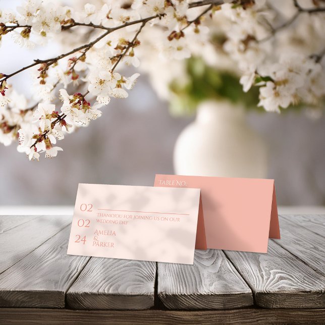 Minimalist Orange Wedding Place Card (Creator Uploaded)
