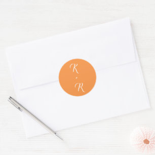 Minimalist Orange Wedding Sticker
