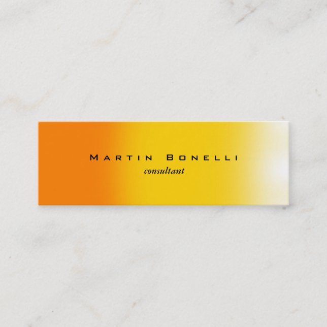 Minimalist Orange Yellow Skinny Business Card (Front)