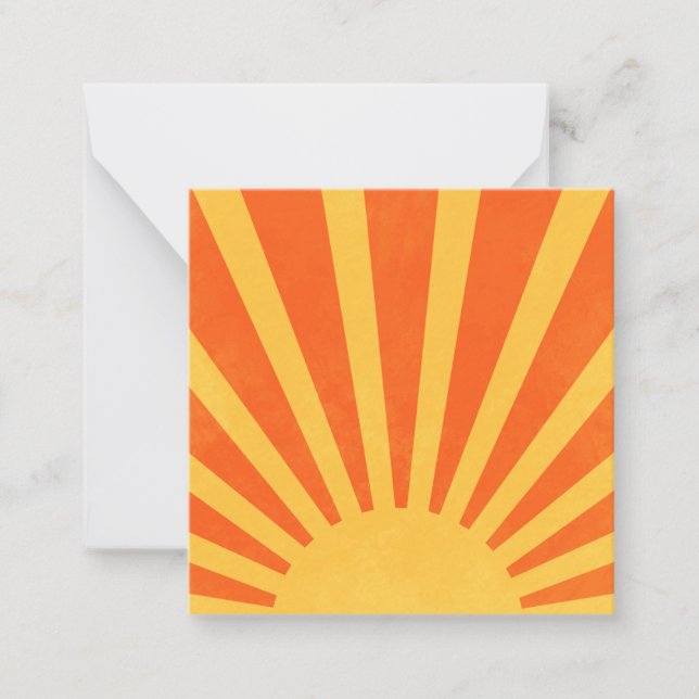 Minimalist Orange Yellow Sun Rays Card (Front)