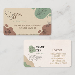 Minimalist Organic Oils Collection Business Card -