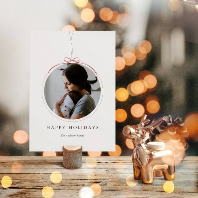 Minimalist Ornament Frame Photo Holiday Card (Creator Uploaded)