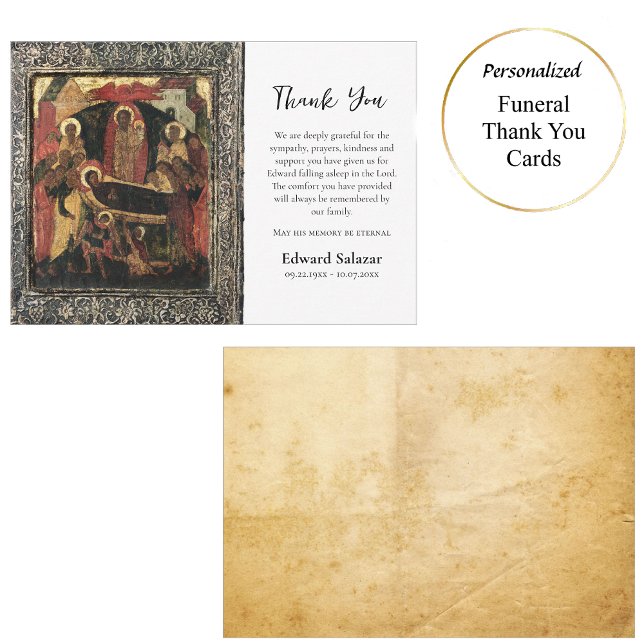 Minimalist Orthodox Christian Funeral Thank You Card (Creator Uploaded)