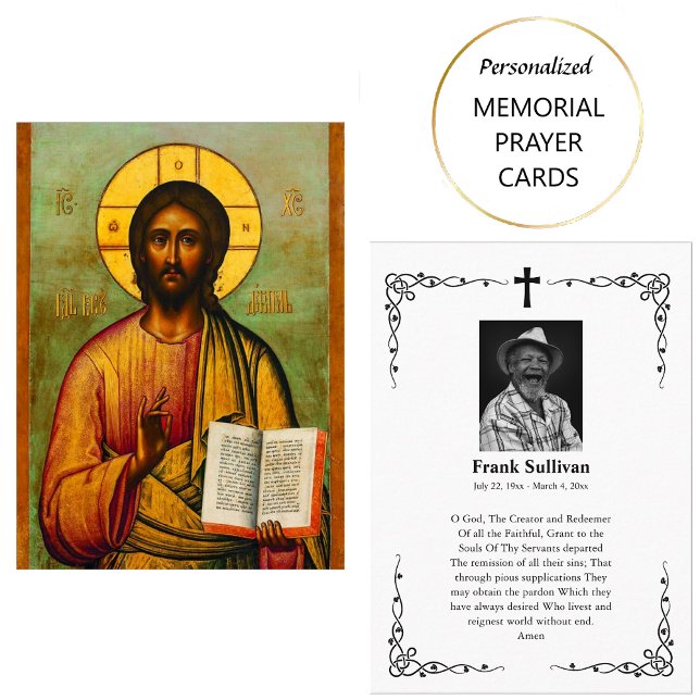 Minimalist Orthodox Photo Memorial Prayer Card (Creator Uploaded)