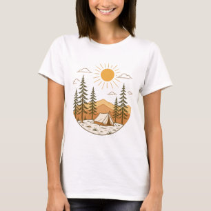Minimalist Outdoor Camping Adventure Mountain  T-Shirt