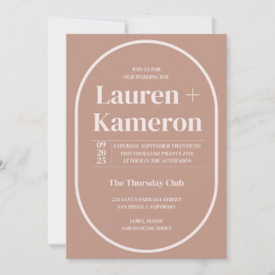 Minimalist Oval Frame Wedding Invitation   Modern 