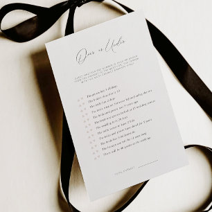 Minimalist Over Or Under Bridal Shower Game