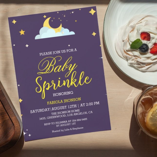 Minimalist over the moon baby brunch shower  invitation (Creator Uploaded)