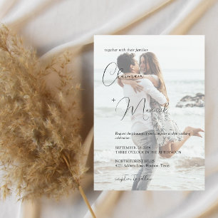 Minimalist Overlay Photo Wedding  Invitation