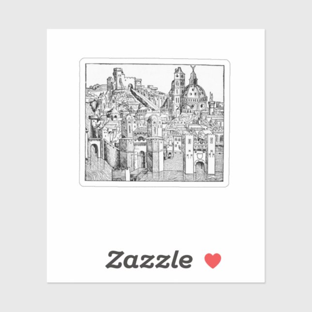 Minimalist Padua Medieval Skyline Line Art (Sheet)