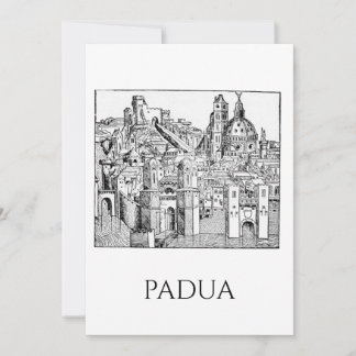 Minimalist Padua Medieval Skyline Line Art Invitation
