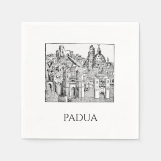 Minimalist Padua Medieval Skyline Line Art Napkin
