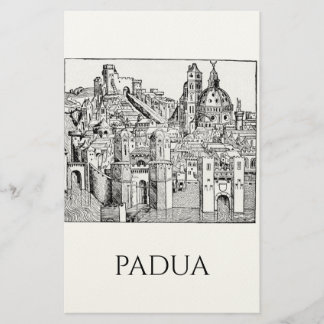 Minimalist Padua Medieval Skyline Line Art Stationery