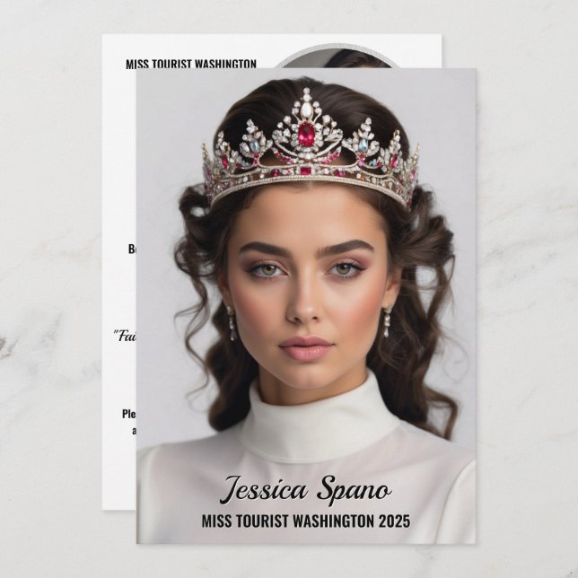 Minimalist Pageant Autograph Cards - Dark Text (Front/Back)