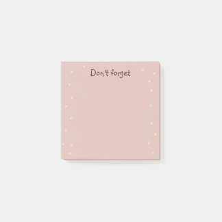 Minimalist Pale Pink Don't forget  Post-it Notes