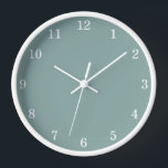 Minimalist Pale Turquoise Wall Clock<br><div class="desc">Minimalist Pale Turquoise Wall Clock,  an attractive wall clock featuring stylish white numbers on a plain pale turquoise background.</div>