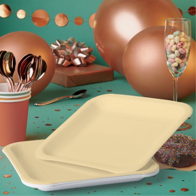 Minimalist pale yellow paper background plate (Multi)